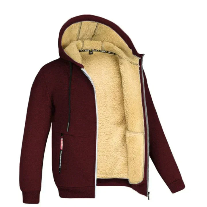 Heren Fleece Hoodie met Rits Warm en Zacht