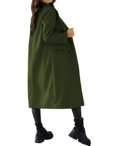Dames Trenchcoat Lang Elegante Kwaliteit Herfst Winter