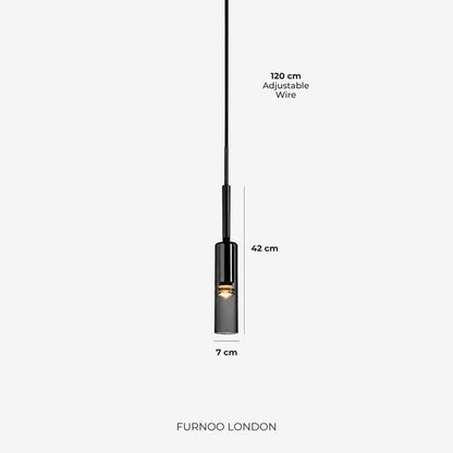 Gerookte Glazen Hanglamp met Minimalistische Metalen Structuur – Moderne Sfeerverlichting voor Eetkamer, Slaapkamer en Woonkamer
