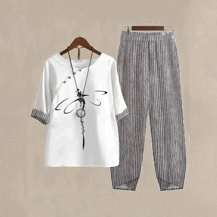 Vrouwelijke Kledingset Tweedelig Casual Stijl - StudioMarella