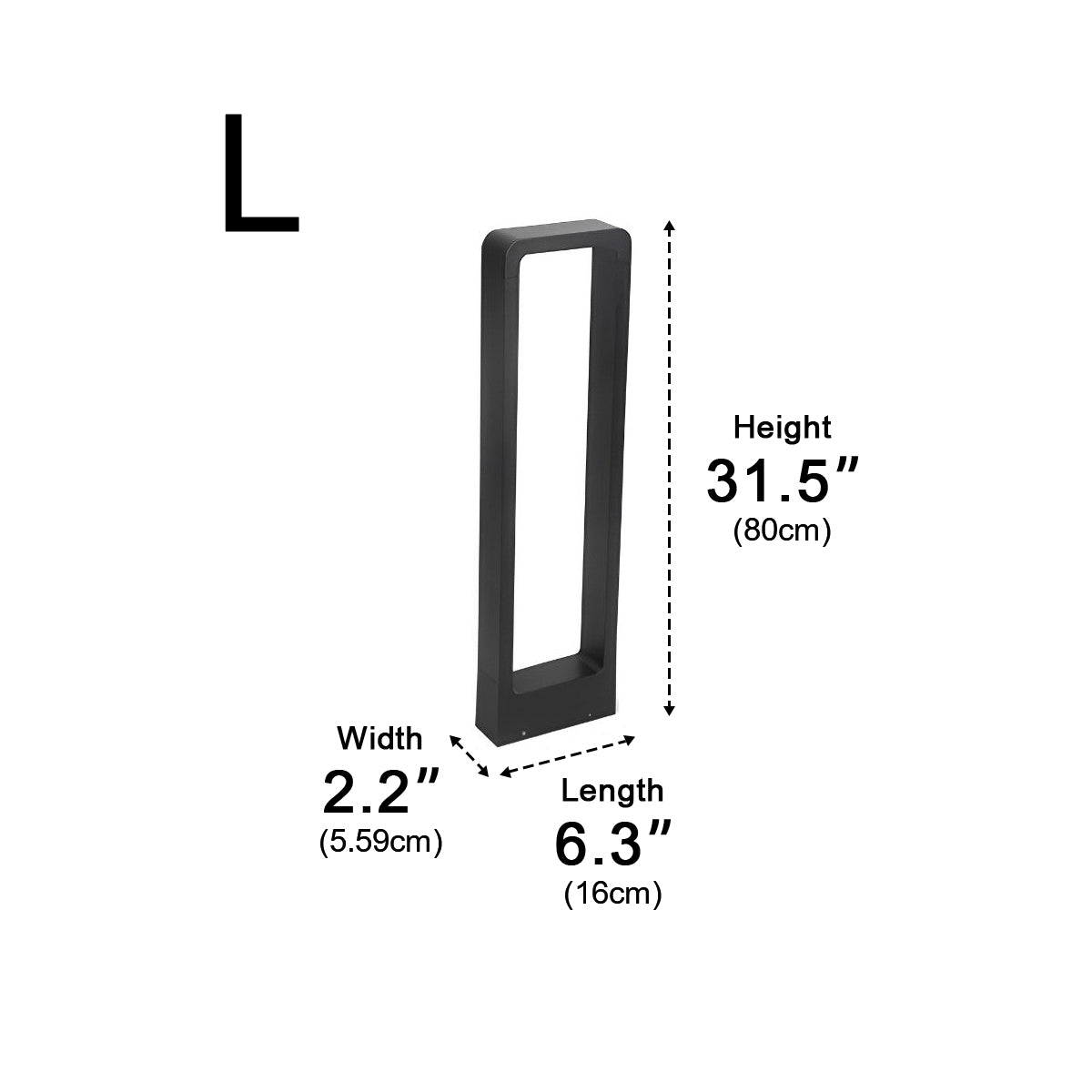 Sokkellamp LED 10W Zwart Aluminium Tuin Oprijlaan Pad IP65 Staande Buitenlamp Rechthoek Warmwit 3000K Gazonlamp Tuinverlichting