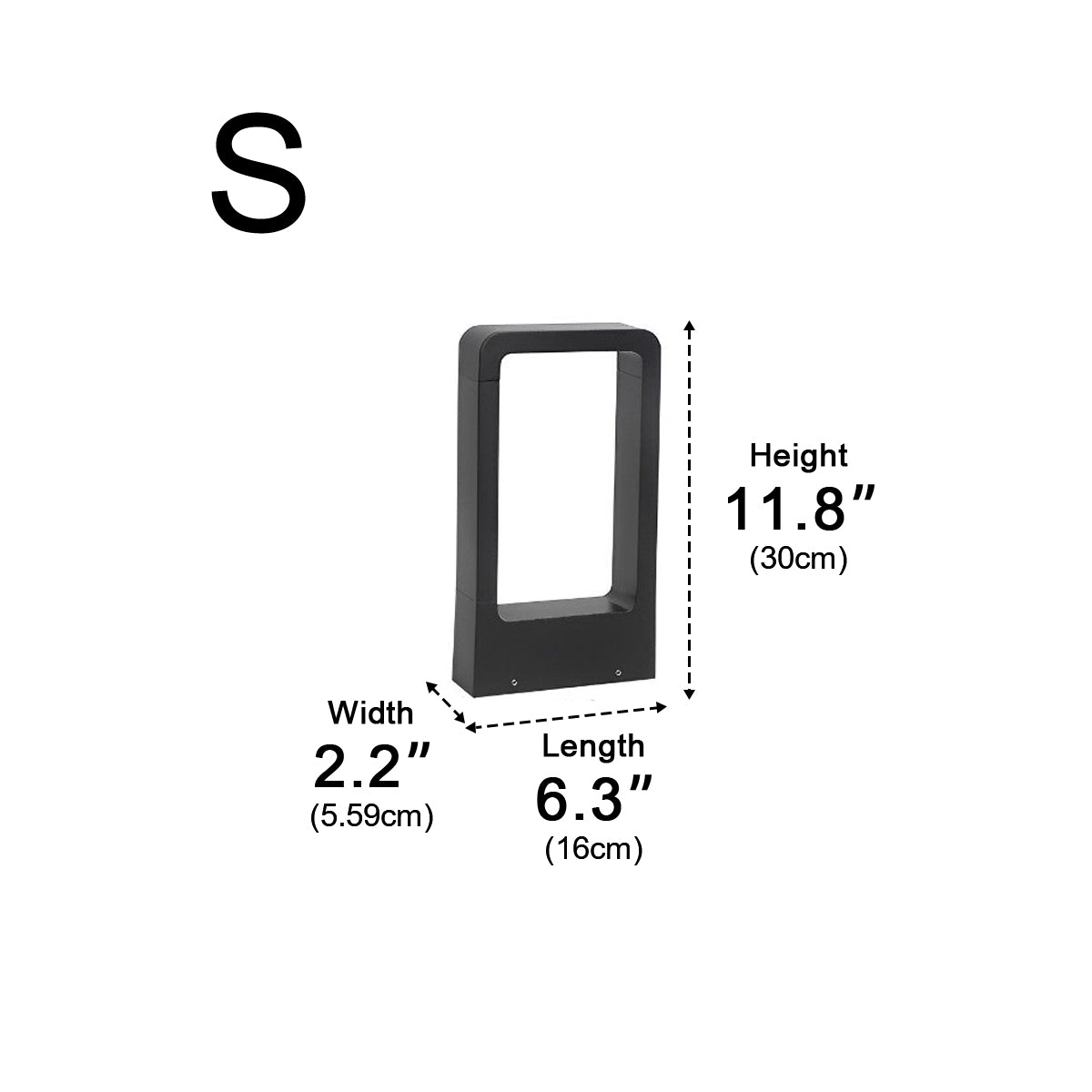 Sokkellamp LED 10W Zwart Aluminium Tuin Oprijlaan Pad IP65 Staande Buitenlamp Rechthoek Warmwit 3000K Gazonlamp Tuinverlichting