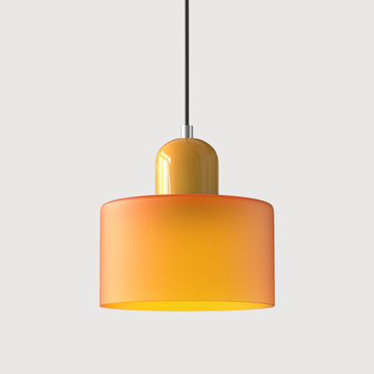 Lismeno Retro Hanglamp Glas 15cm Groen Oranje Eettafel Keuken Vintage Verlichting Compact