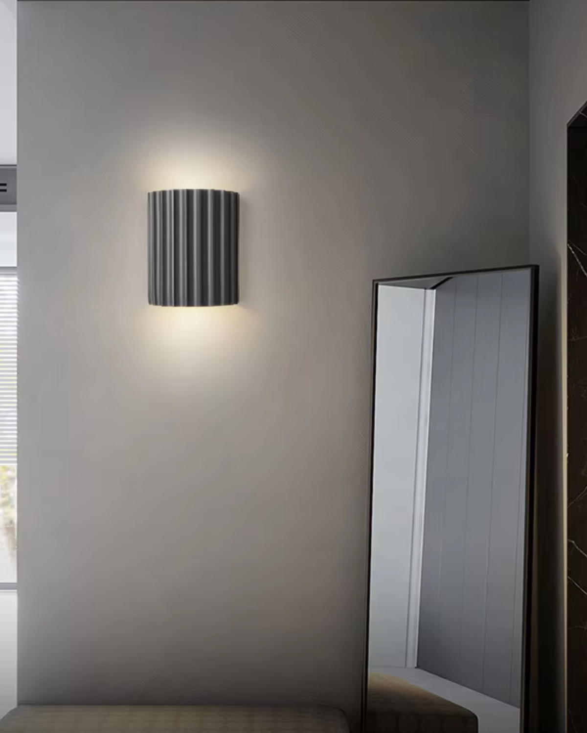 Wandlamp Ribbelstructuur Groen Met Tweezijdige Lichtbundel Voor Sfeervolle Ruimtes