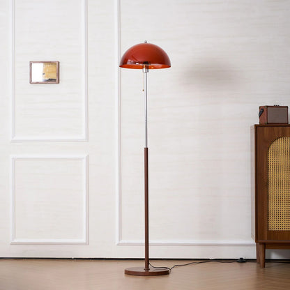 Tavino vloerlamp hout metaal amber woonkamer leeslamp retro design sfeerverlichting moderne staande lamp
