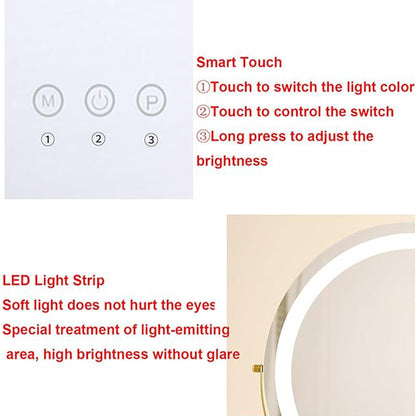 Make-up Spiegel LED Verlichting Oplaadbaar 40cm 360° Draaibaar Dimbaar 3 Lichtmodi