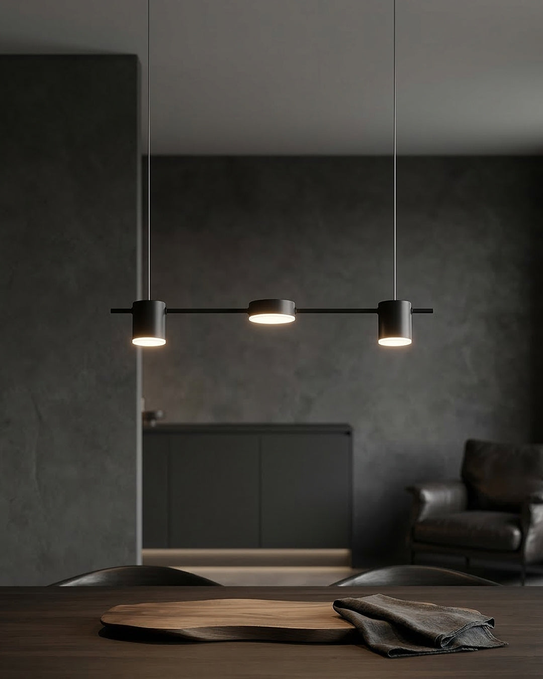 Lineaire LED Hanglamp Helios – Moderne Verlichting met Metaal en Acryl voor Eetkamer en Woonkamer