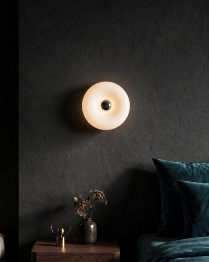 NARA Sculptural Donut Lamp met 3 Kleurtemperaturen – Dimbare Glazen Tafellamp Bauhaus Design Touch Control Wandmonteerbaar Ambient Lighting
