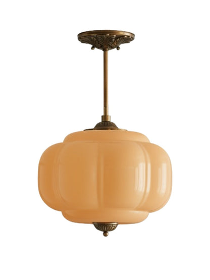 Vintage Melkglas Plafondlamp Geschulpt Rand Wit Roze Groen Blauw Helder Mat Glas Semi-Flush Hanglamp Messing Zwart Finish