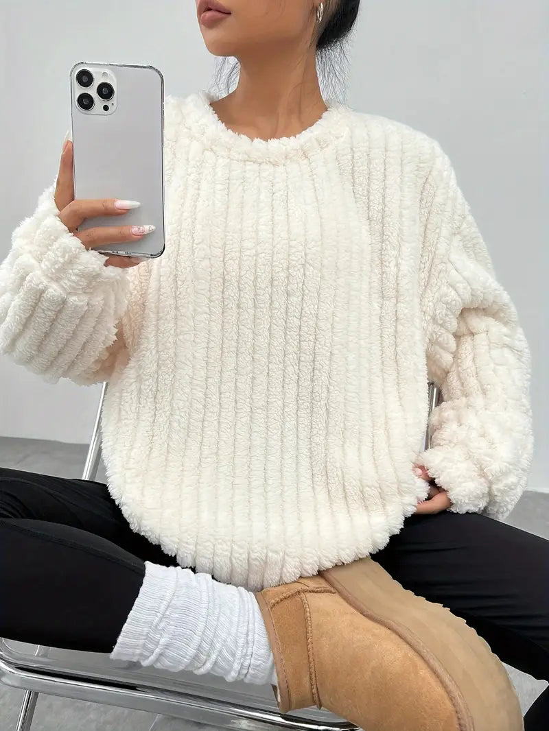 Damestrui Oversized Zachte Trui Ronde Hals Comfortabel
