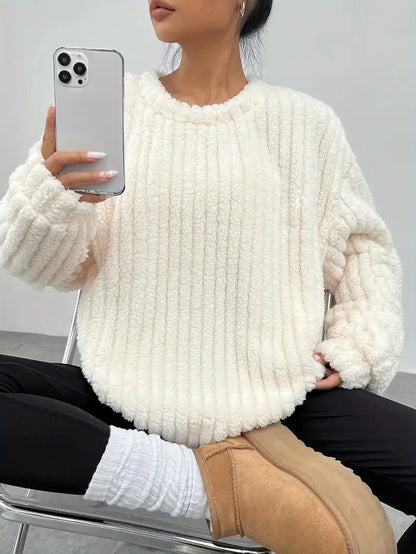 Damestrui Oversized Zachte Trui Ronde Hals Comfortabel