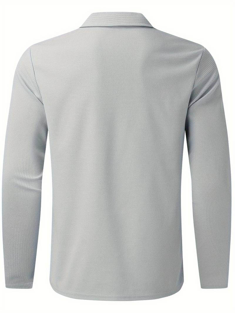 Heren Wafelshirt Lange Mouwen V-Hals Katoen