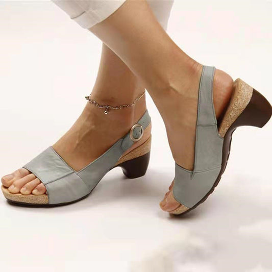 Dames Platformsandalen Ronde Neus Kunstleer Rubberen Zool Casual Comfort Schoenen Maat 36-43