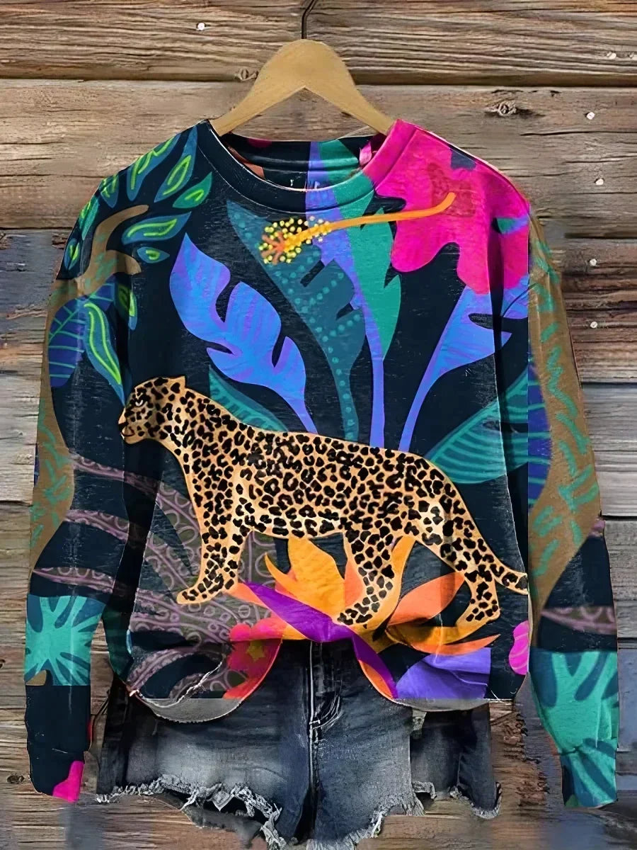 Dames Trui met Leuke Dierenprint