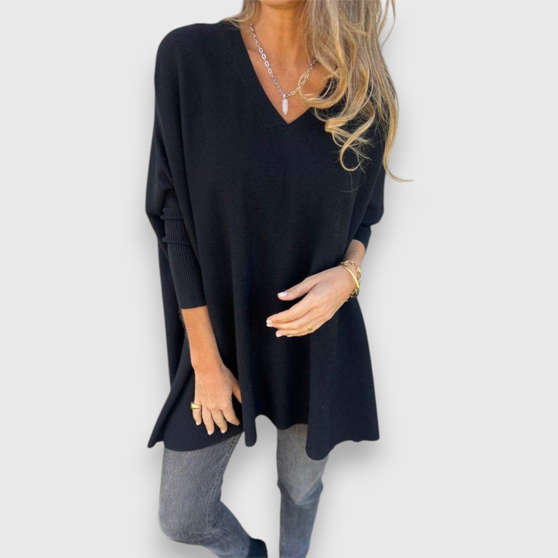 Dames Oversized V-hals Comfortabele Pasvorm - StudioMarella