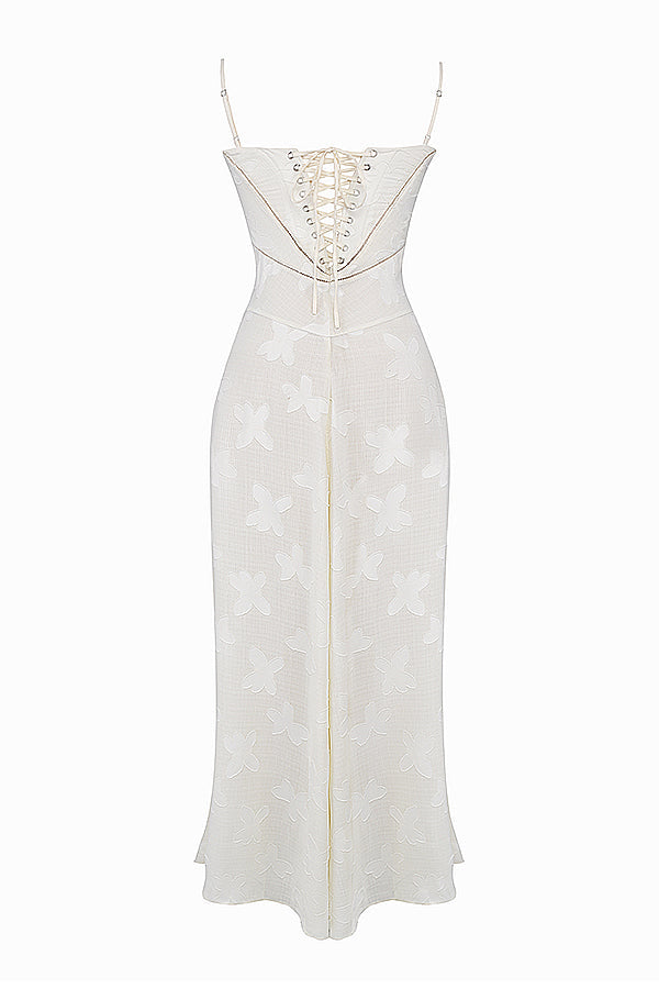 Elegante Maxi Jurk Geborduurd voor Vrouw
