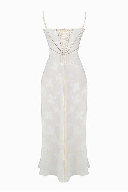 Elegante Maxi Jurk Geborduurd voor Vrouw