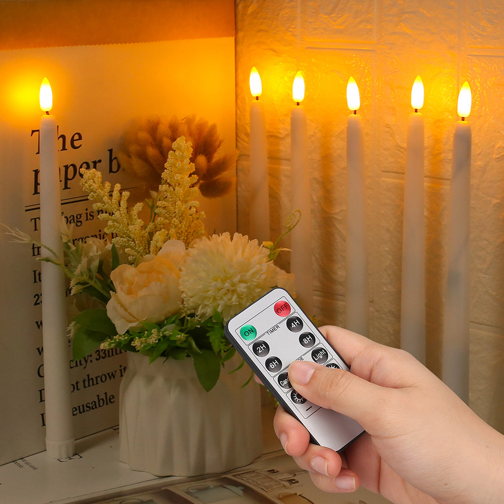 LED Kaars Staand Kunststof 27,5 cm Dimbaar Afstandsbediening Timer Vlamloze Sfeerverlichting Kroonluchter Tafel Decoratie Batterij
