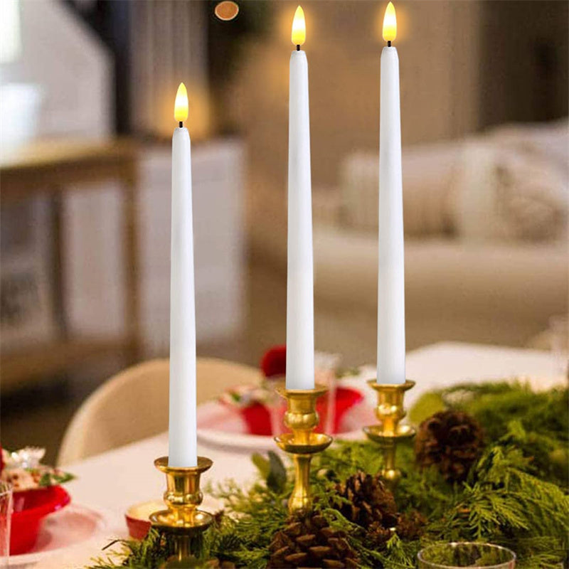 LED Kaars Staand Kunststof 27,5 cm Dimbaar Afstandsbediening Timer Vlamloze Sfeerverlichting Kroonluchter Tafel Decoratie Batterij