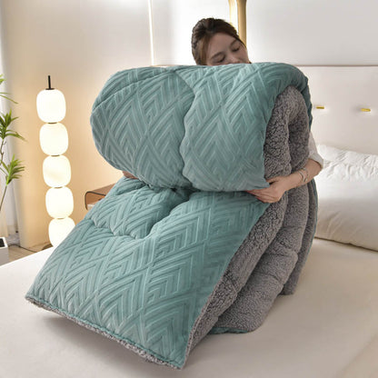 Dikke Sherpa Winterdeken met Quiltkern – Extra Warm, Zacht & Fluffy
