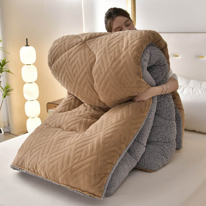 Dikke Sherpa Winterdeken met Quiltkern – Extra Warm, Zacht & Fluffy