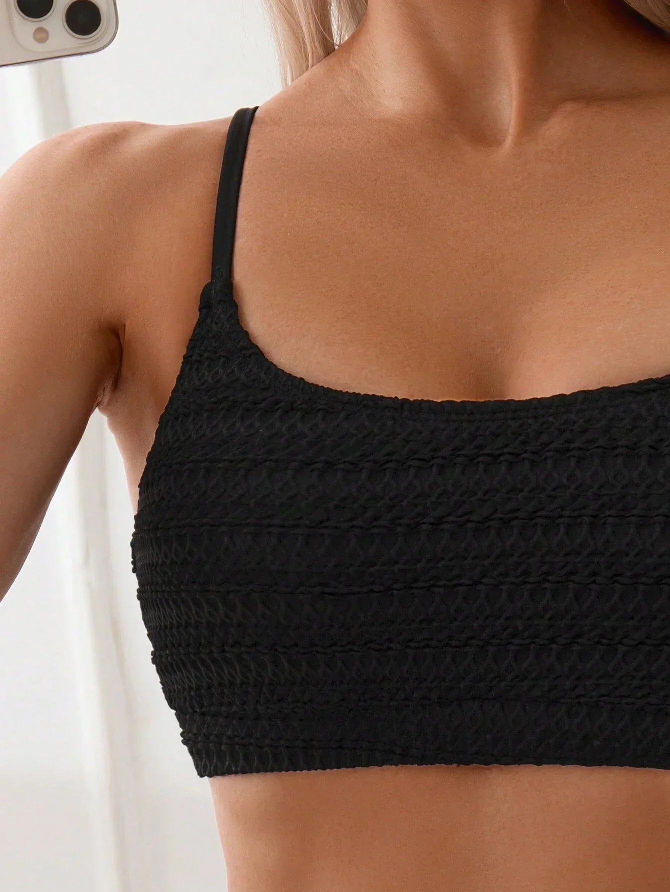 Dames Bikini Set Zomerse Strandbadmode Effen en Textuur