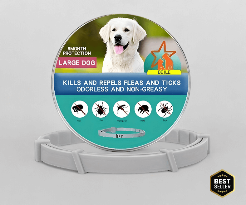 Natuurlijke Halsband Tegen Teken & Vlooien – Langdurige Bescherming Tot 8 Maanden Voor Honden en Katten | Verstelbaar Waterafstotend Ongediertebestrijding Halsbad Met Plantaardige Ingrediënten