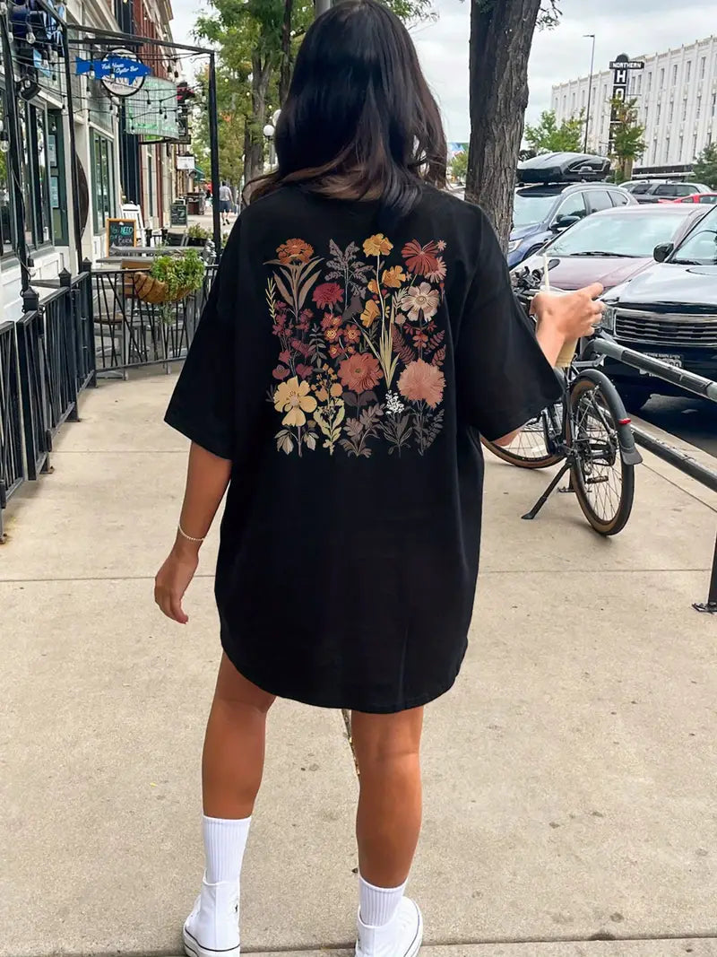Vrouwelijke Zomerjurk Bloemenprint Ronde Hals