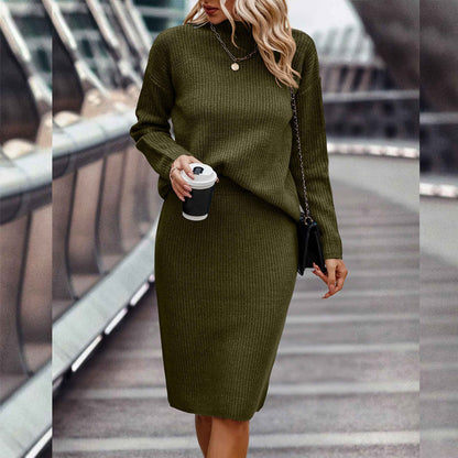 Dames Gebreide Set Rok en Trui Warm en Stijlvol