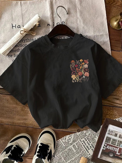 Vrouwelijke Bloemen T-shirt Korte Mouwen Zomer - StudioMarella