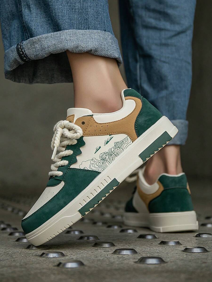 Heren Sneakers Beige Comfortabel Sportief Alledaags