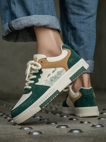 Heren Sneakers Beige Comfortabel Sportief Alledaags