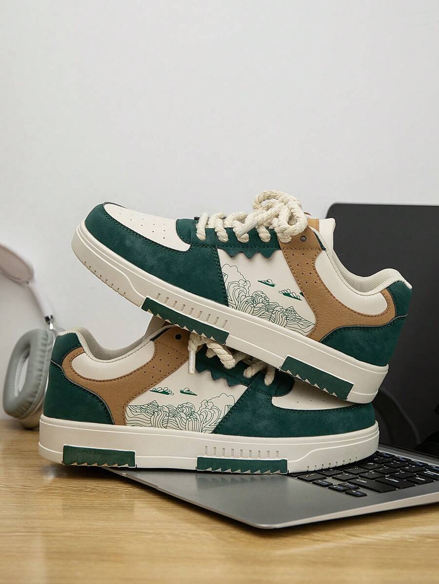 Heren Sneakers Beige Comfortabel Sportief Alledaags