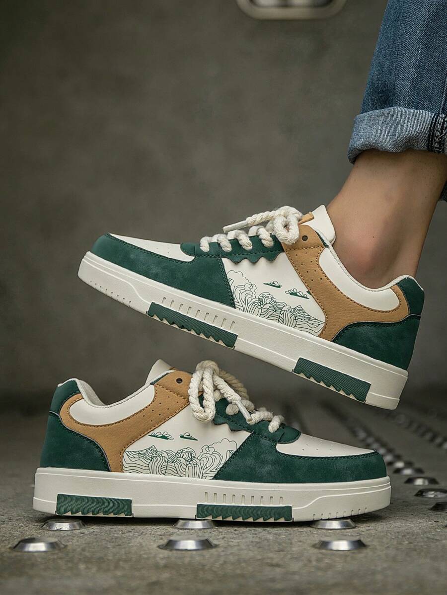 Heren Sneakers Beige Comfortabel Sportief Alledaags