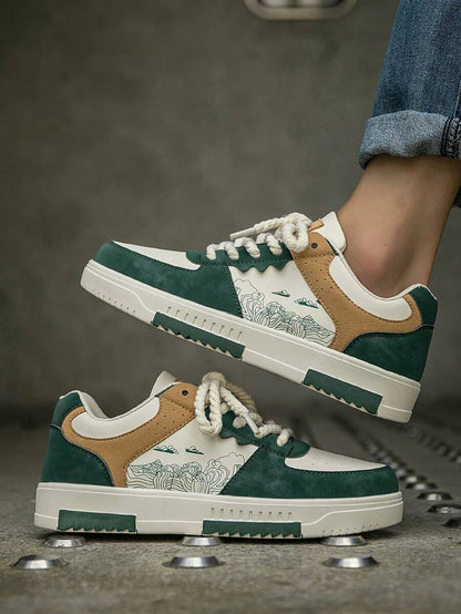 Heren Sneakers Beige Comfortabel Sportief Alledaags