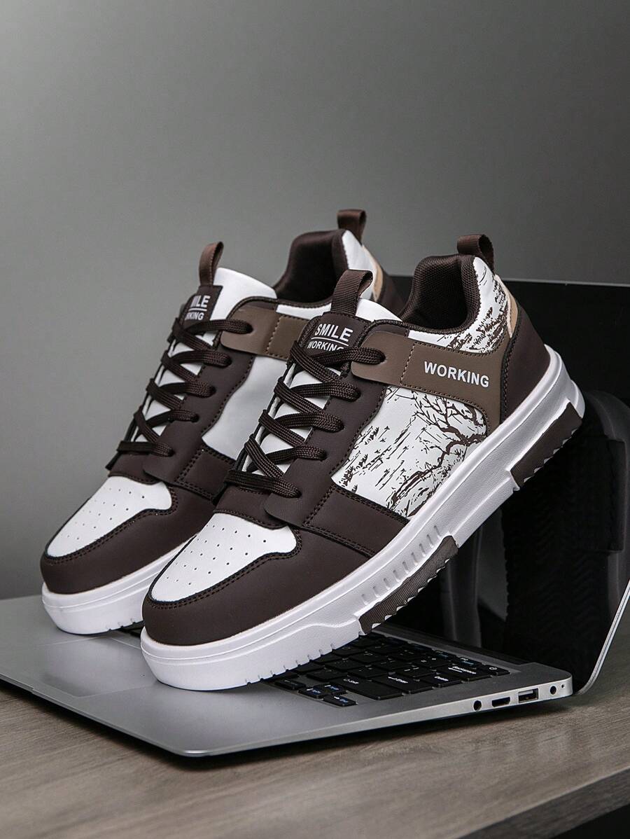 Heren Sneakers Beige Comfortabel Sportief Alledaags