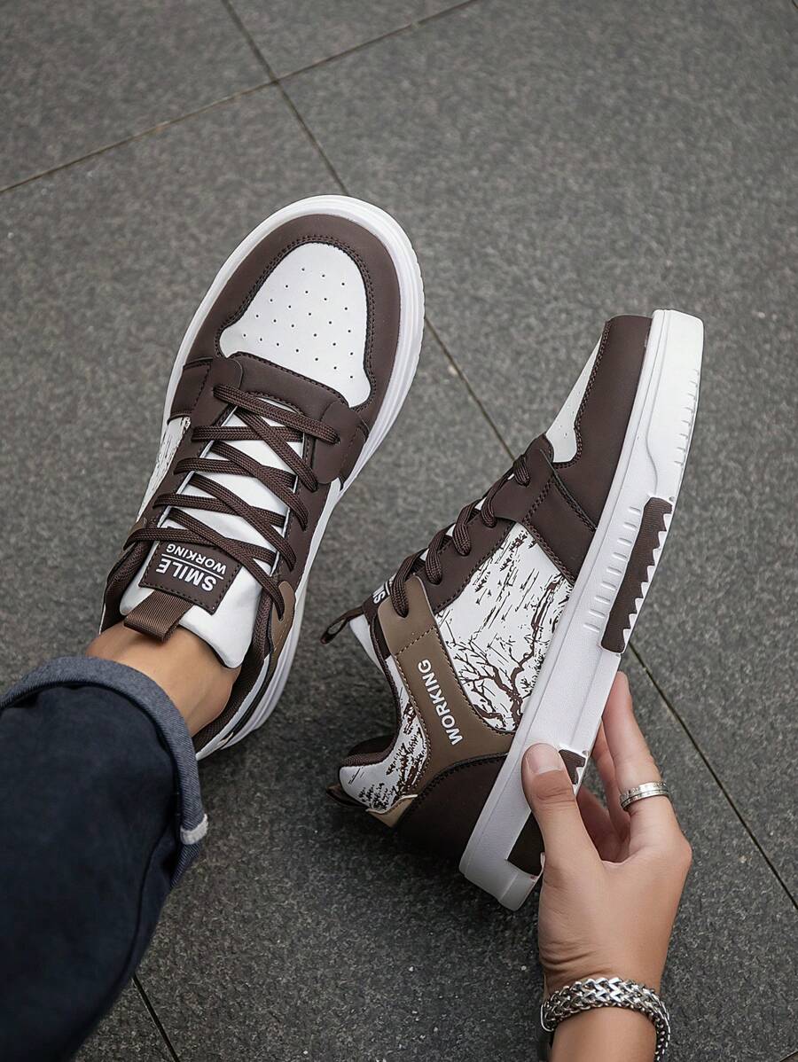 Heren Sneakers Beige Comfortabel Sportief Alledaags
