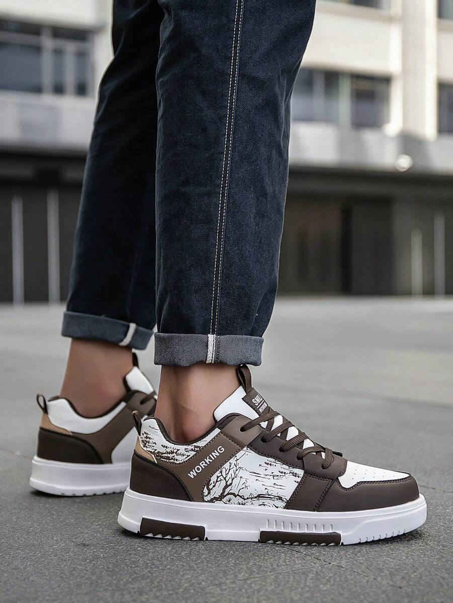 Heren Sneakers Beige Comfortabel Sportief Alledaags