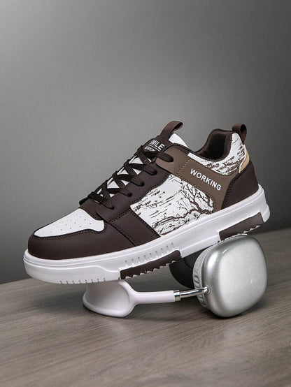 Heren Sneakers Beige Comfortabel Sportief Alledaags
