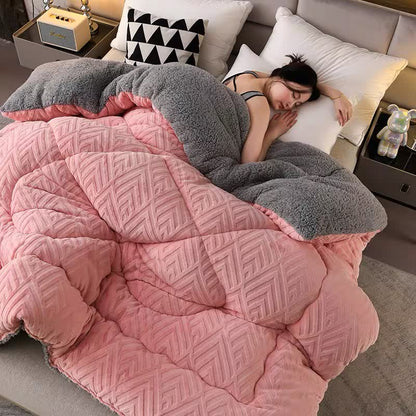 Dikke Sherpa Winterdeken met Quiltkern – Extra Warm, Zacht & Fluffy