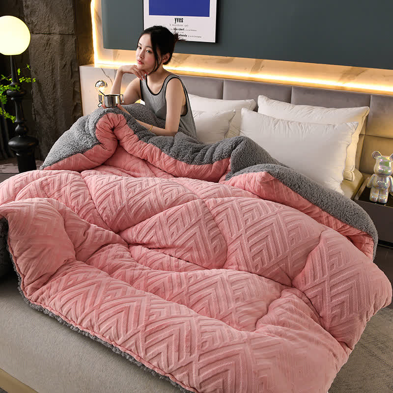 Dikke Sherpa Winterdeken met Quiltkern – Extra Warm, Zacht & Fluffy