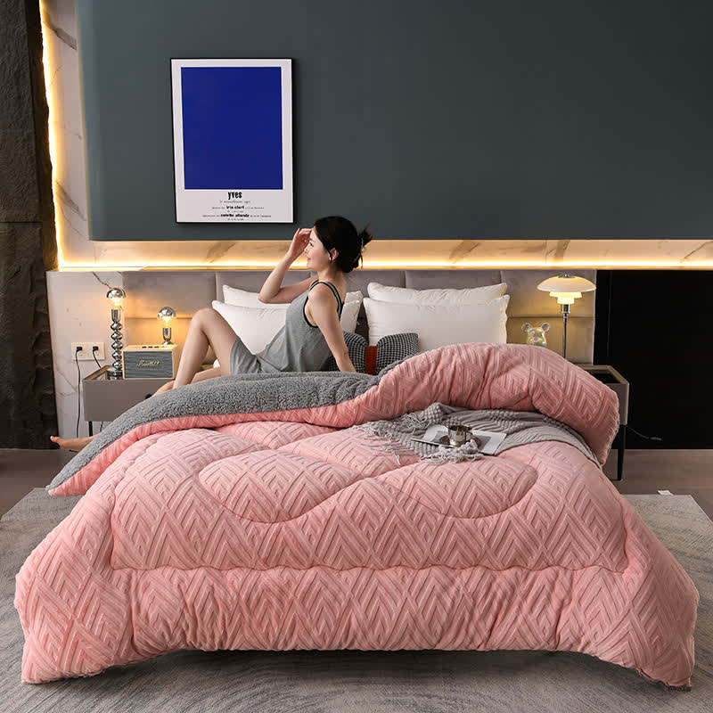 Dikke Sherpa Winterdeken met Quiltkern – Extra Warm, Zacht & Fluffy