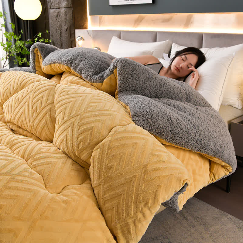 Dikke Sherpa Winterdeken met Quiltkern – Extra Warm, Zacht & Fluffy