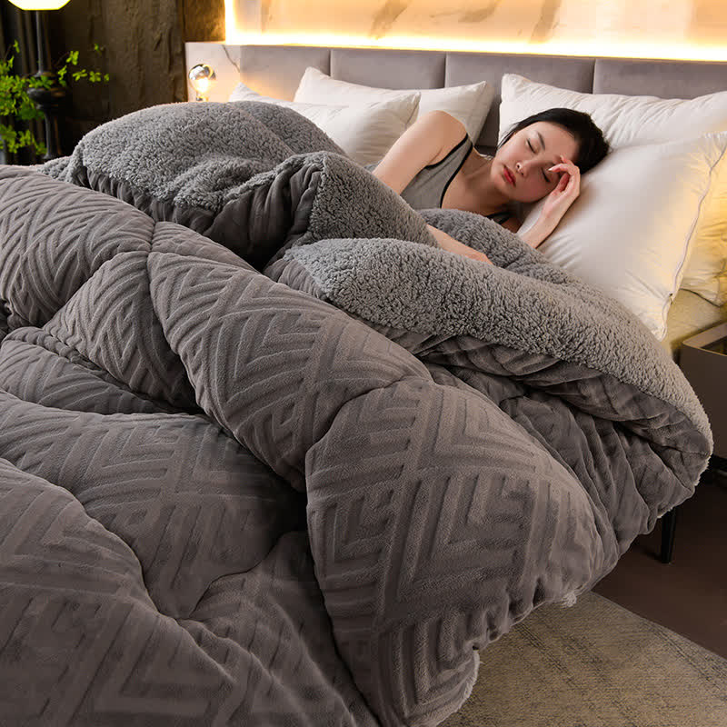 Dikke Sherpa Winterdeken met Quiltkern – Extra Warm, Zacht & Fluffy