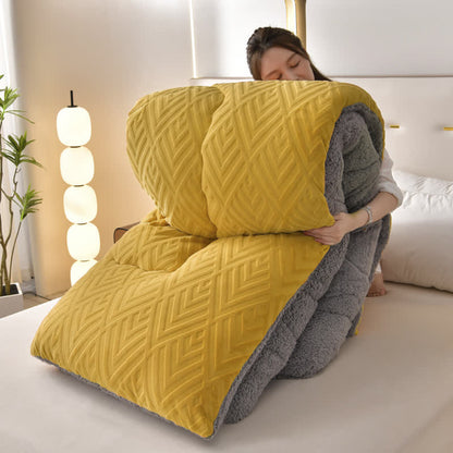 Dikke Sherpa Winterdeken met Quiltkern – Extra Warm, Zacht & Fluffy