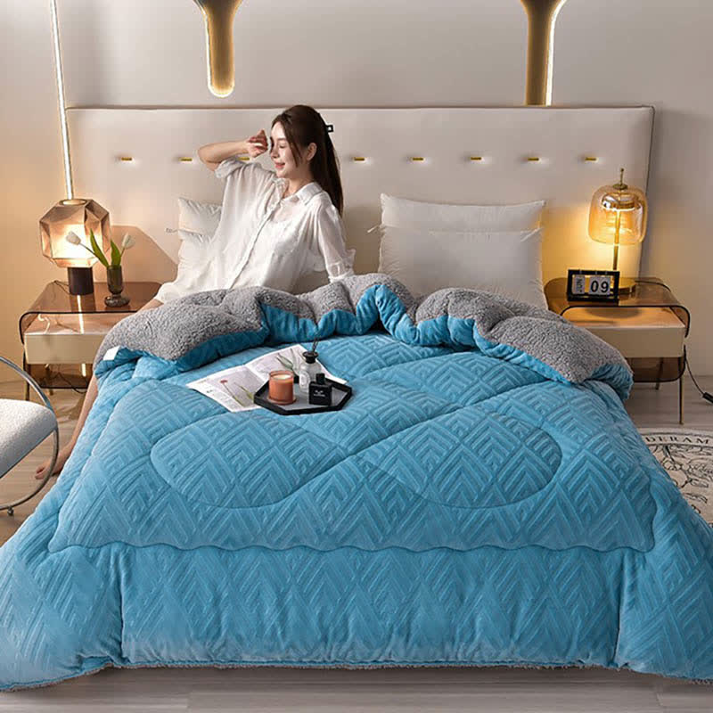 Dikke Sherpa Winterdeken met Quiltkern – Extra Warm, Zacht & Fluffy