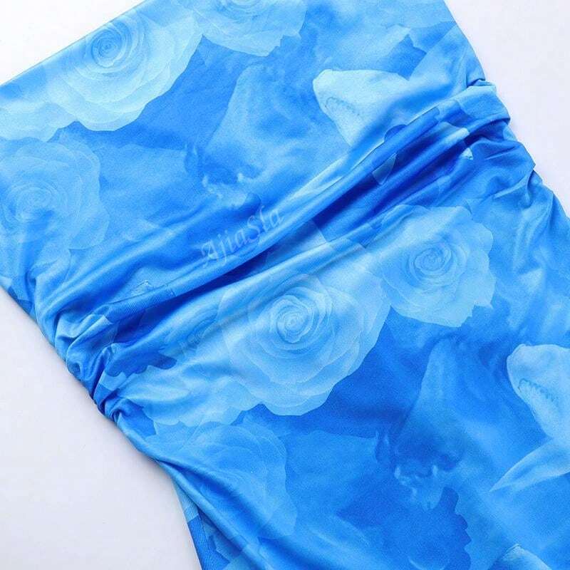 Lange Zomerjurk Spaghettibandjes Aquarel Print Vrouwenjurk