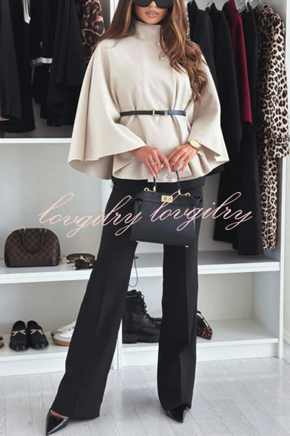 Dames Cape Top Zwart Elegante Stijl