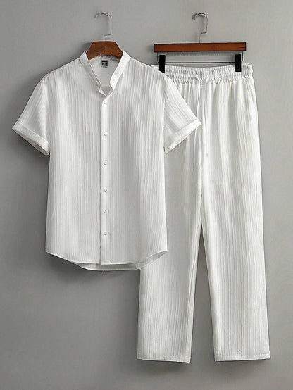 Heren Co-ord Set Zwart Japanse Stijl Luxe Look