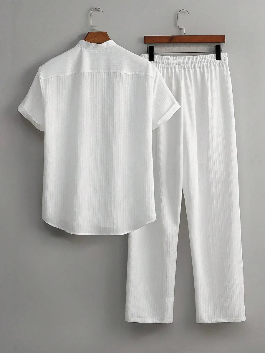 Heren Co-ord Set Zwart Japanse Stijl Luxe Look
